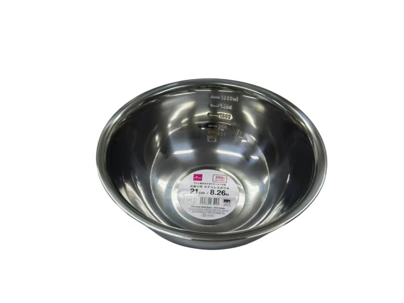 Stainless Steel Bowl (With Measurement)