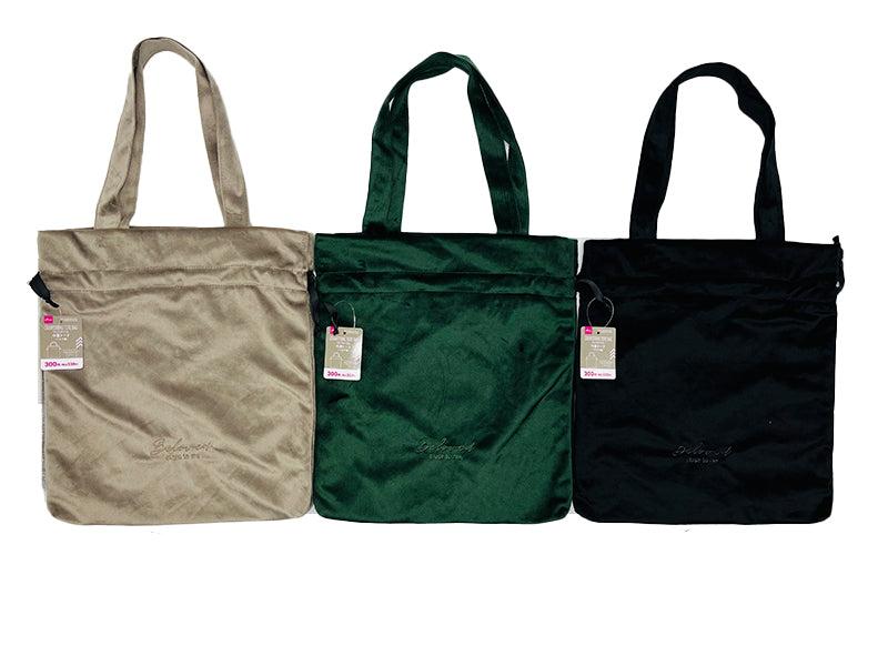 Velour-Like Drawstring Tote