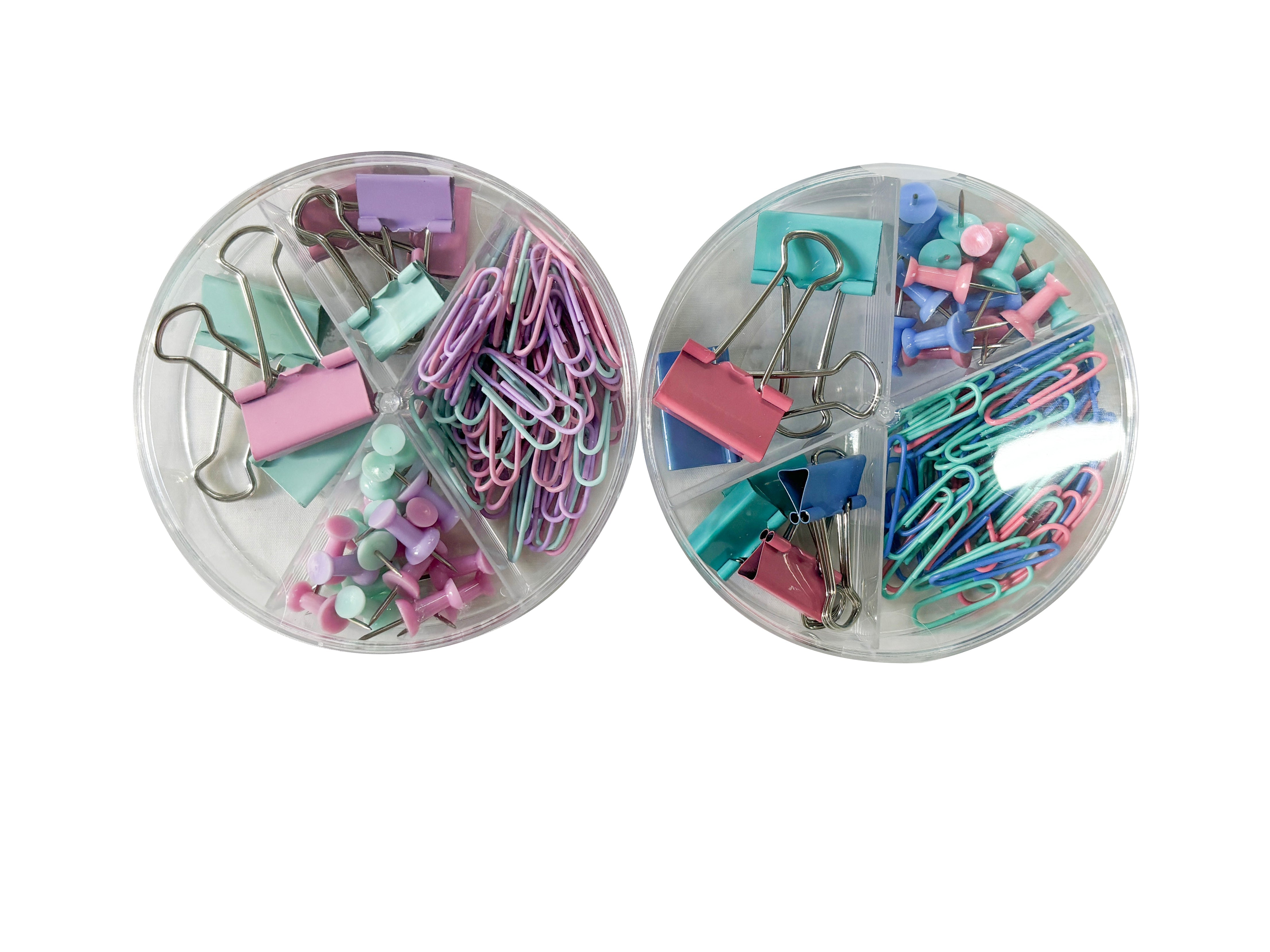 Clip Set (Round Case, Pastel Colors)