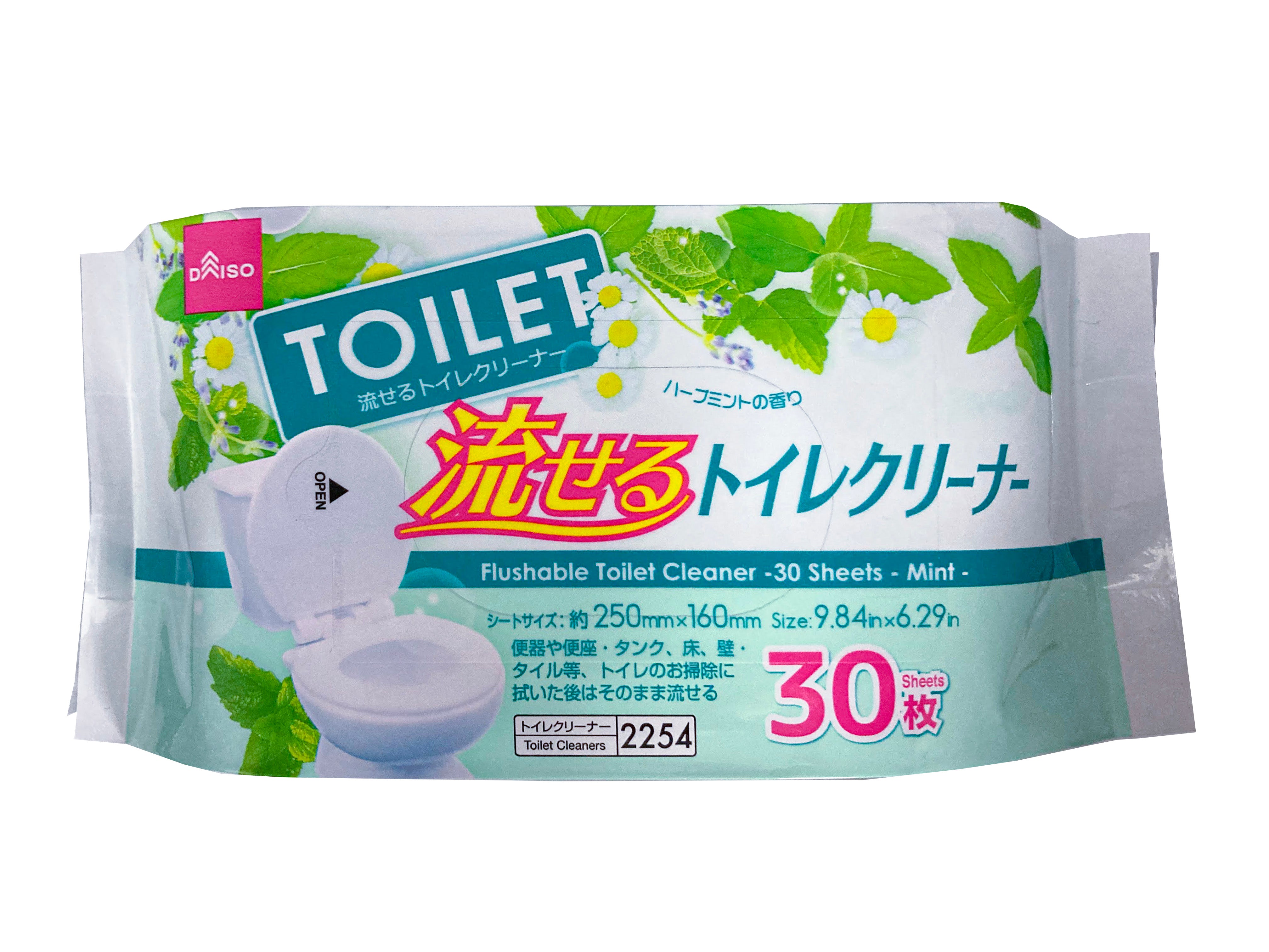 Flushable Toilet Cleaner (30 Sheets, Mint)