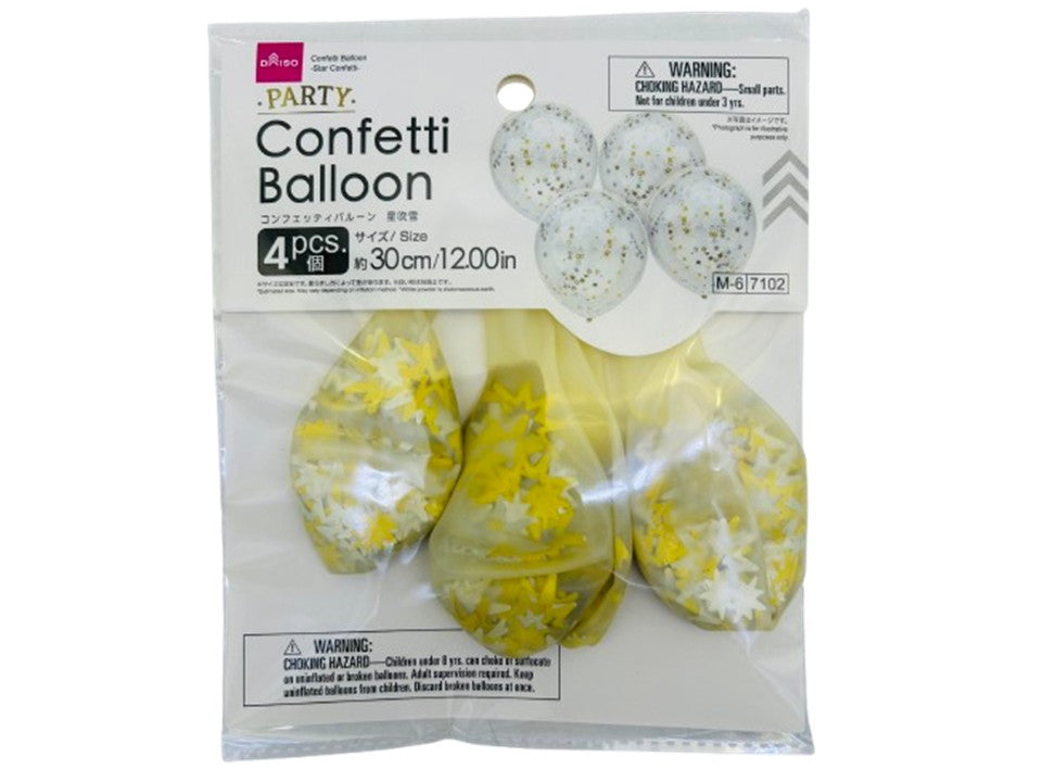 Confetti Balloon (4 Pieces, Star Snow)