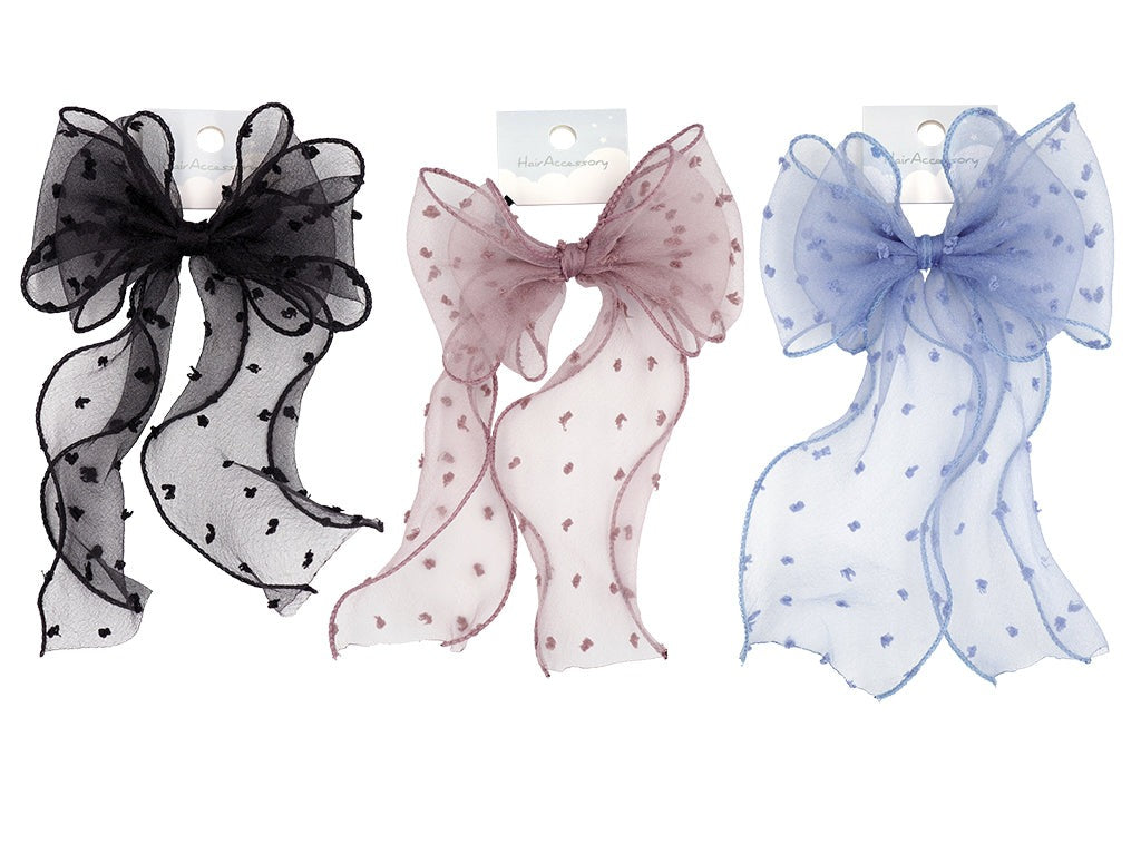 Ribbon Hair Tie (Wave, Soft Dot)