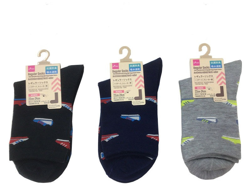 Regular Socks (Antibacterial, Deodorizing, Quick-Drying, Sneaker Pattern)