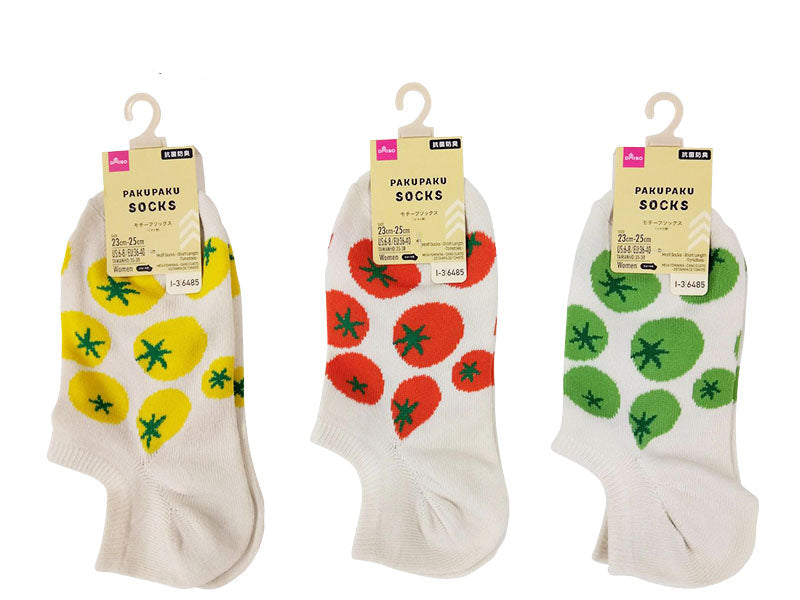 Motif Socks (Short Length, Antibacterial Deodorizing, Tomato Pattern)