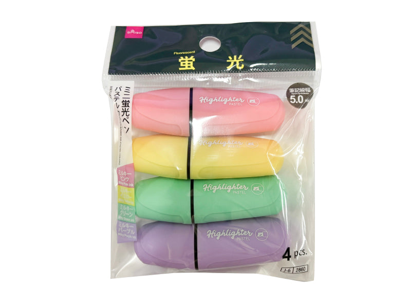 Mini Highlighter (Pastel Colors, Set of 4)