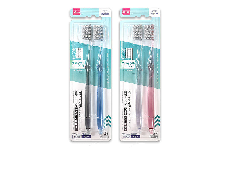 Toothbrush (Dentpure, J006, Spiral Head, Hard, 2 Pieces)