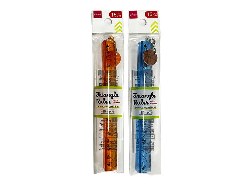 Charm Attached Triangular Ruler (Fluorescent Color)