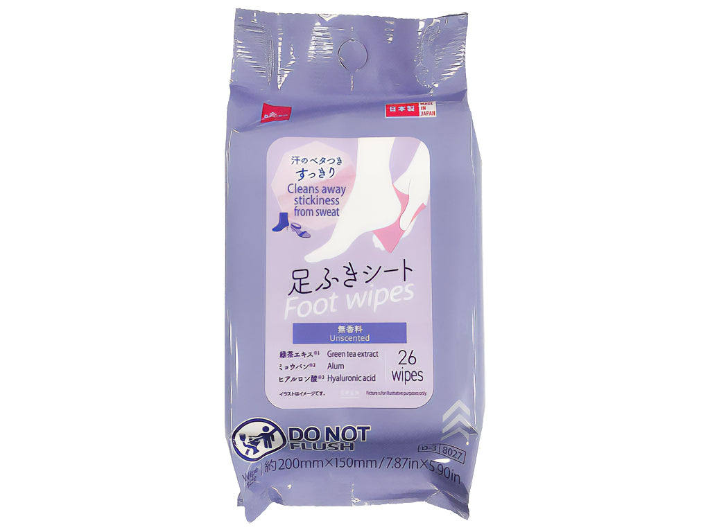 Refreshing Foot Wipes (Unscented, 26 Sheets)