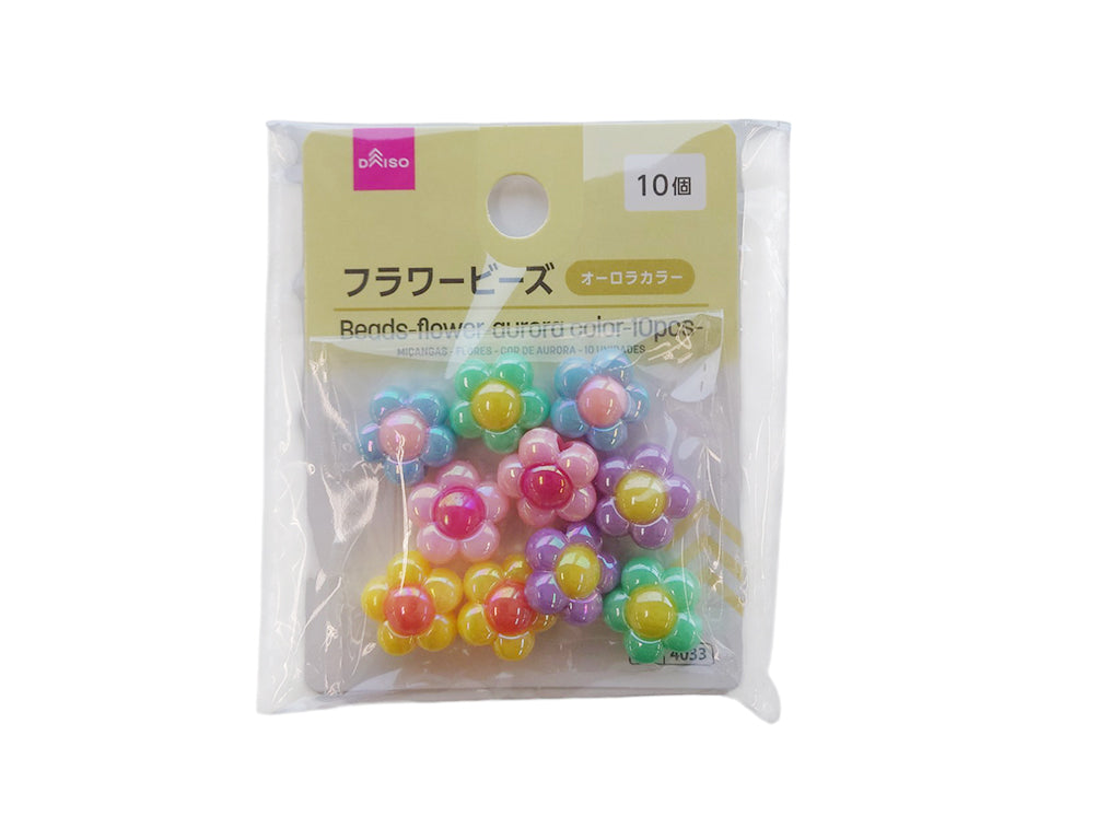 Flower Beads (Aurora Color, 10 Pieces)