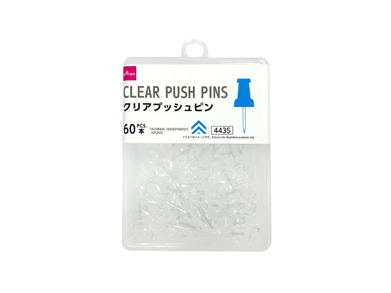 Clear Push Pins (60 Pieces)