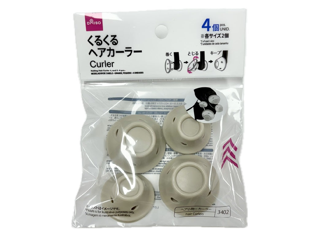 Curling Hair Rollers (Large & Small, 4 Pieces)