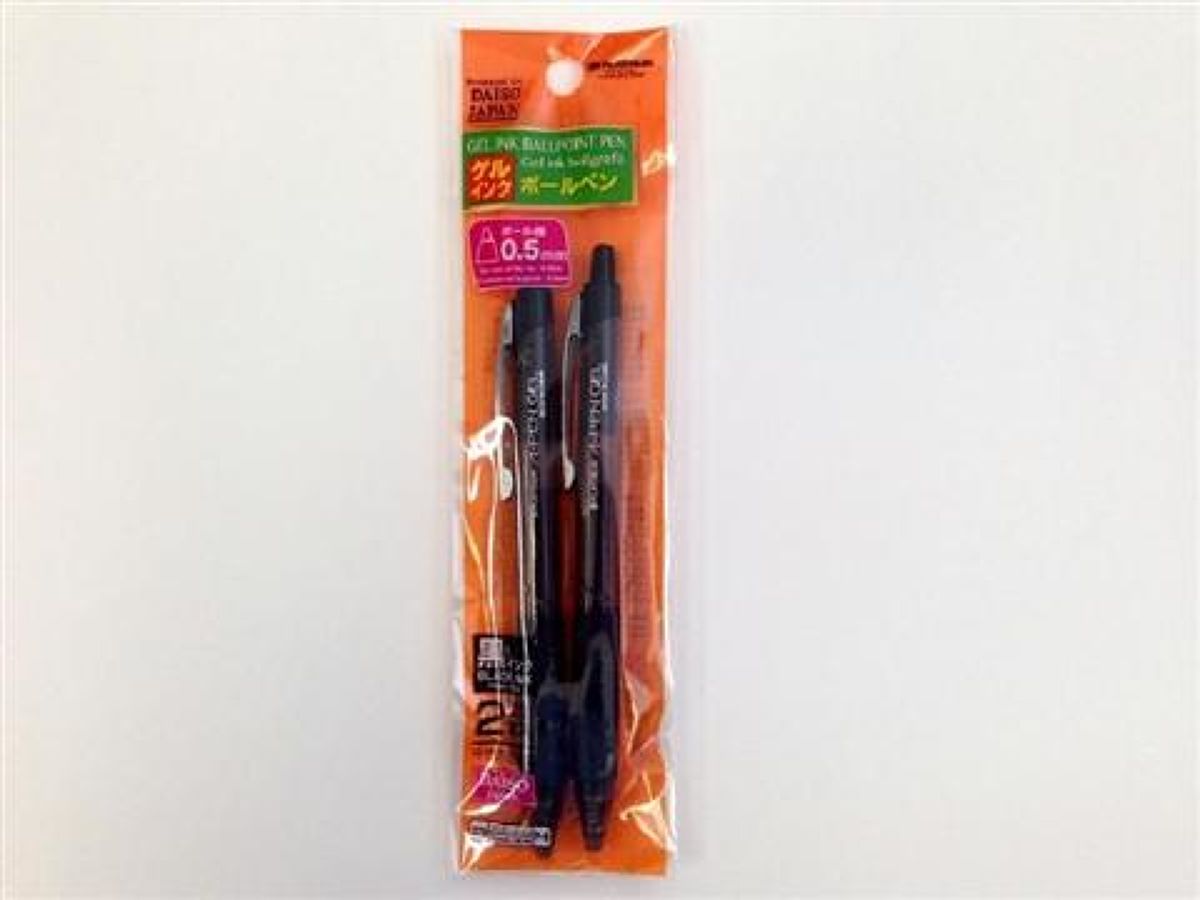 Knock Type Gel Ink Ballpoint Pen Black 2P