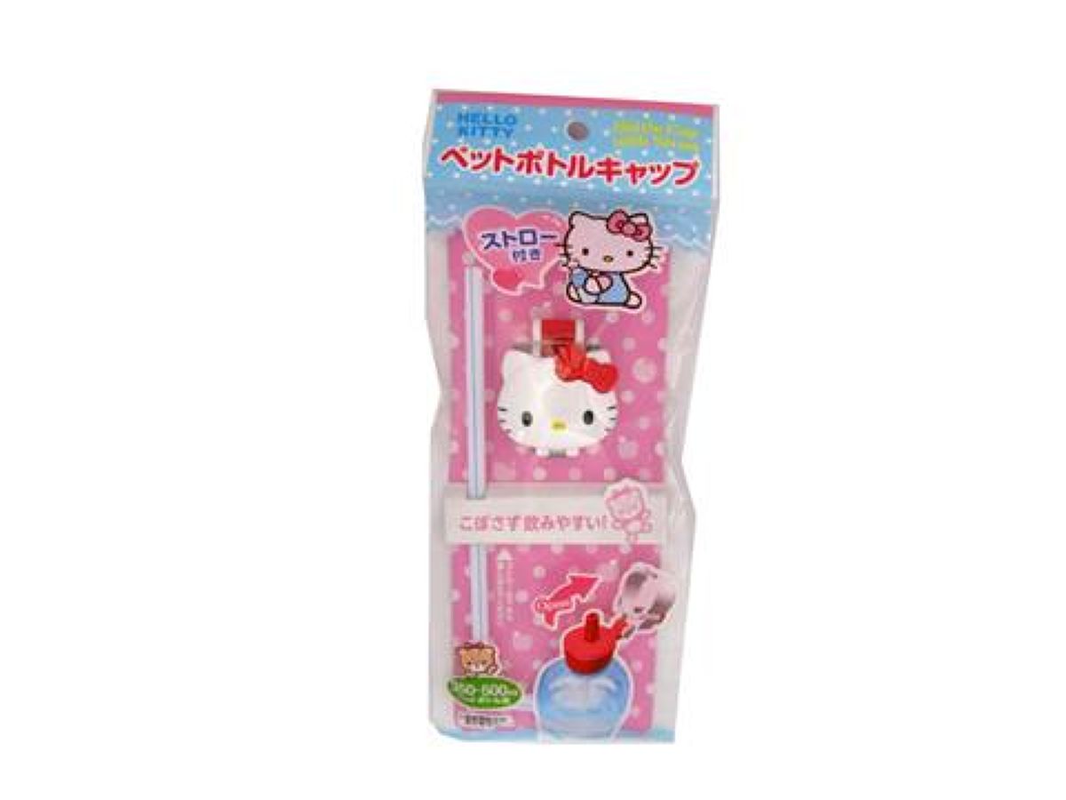 Hello Kitty PET Bottle Cap with Straw