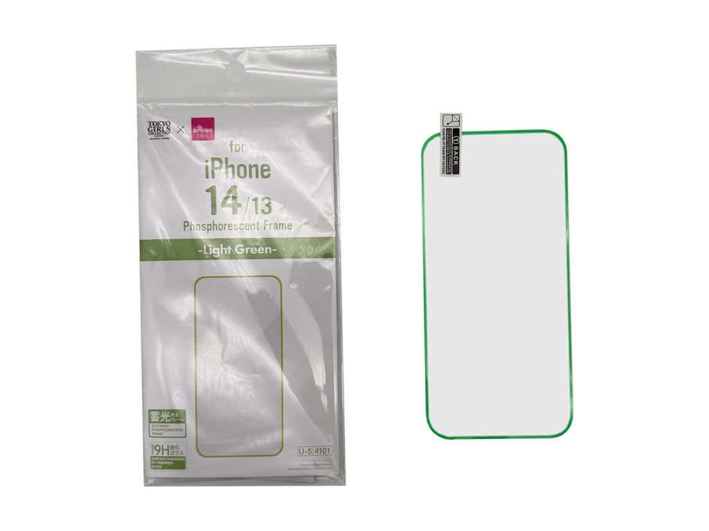 Glow-in-the-Dark Glass Film Frame (for iPhone 14 & 13, Green)