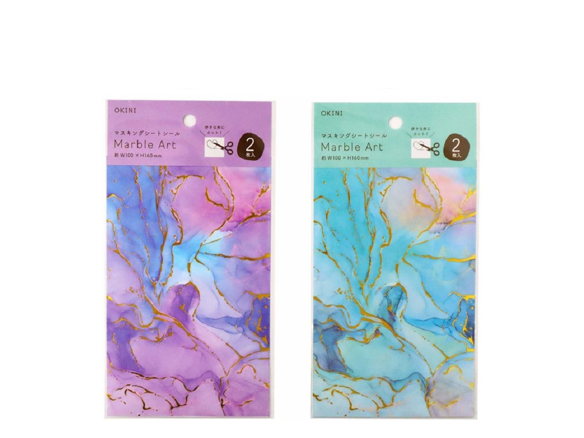 Masking Sheet Stickers 2P Marble Art