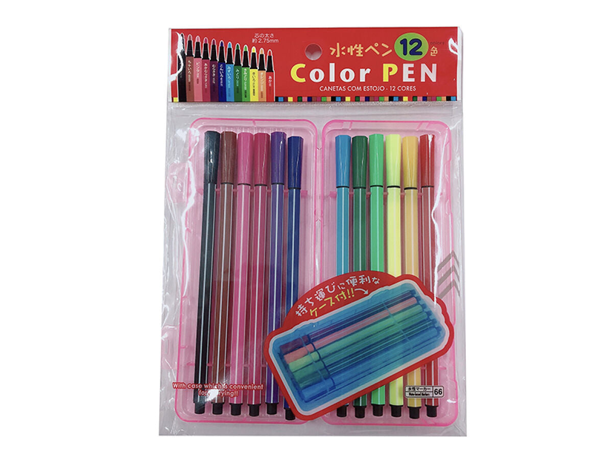 Water-Based Pen Set with 12 Colors