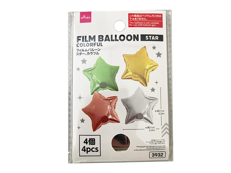 Film Balloon (Star, Colorful, 4 Pieces)