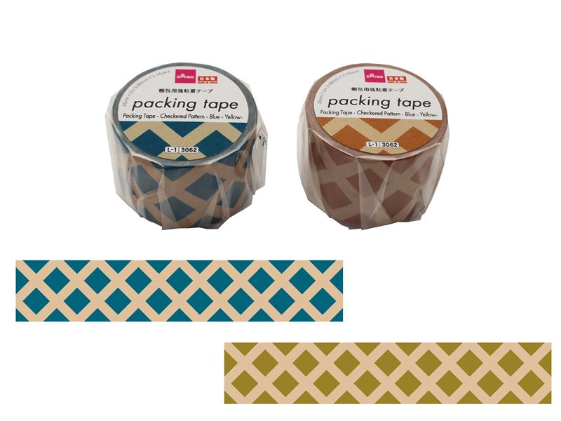 Packing Tape (Checkered Pattern, Blue & Yellow)