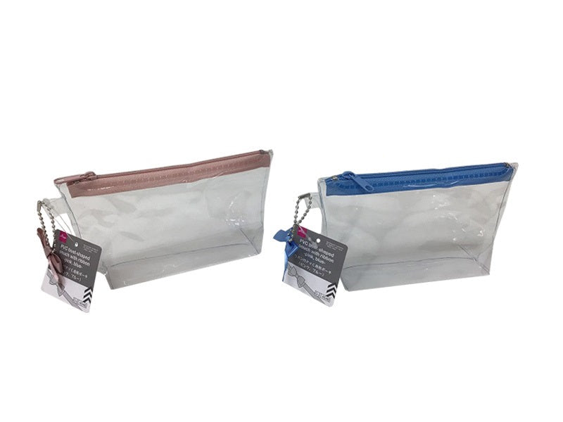 Ribbon PVC Boat Pouch (Pink, Blue)