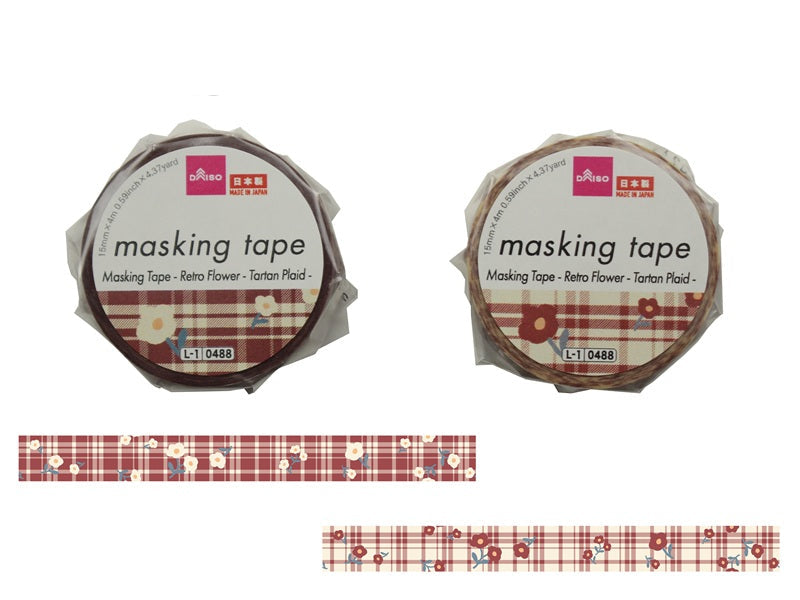 Masking Tape (Retro Flowers, Tartan Check)