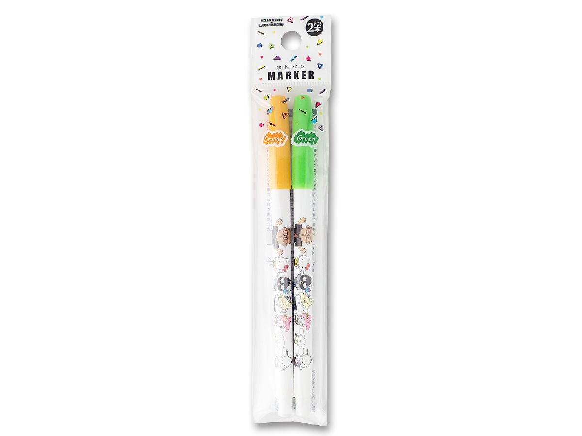 Water-based Pen Orange & Green Mendi