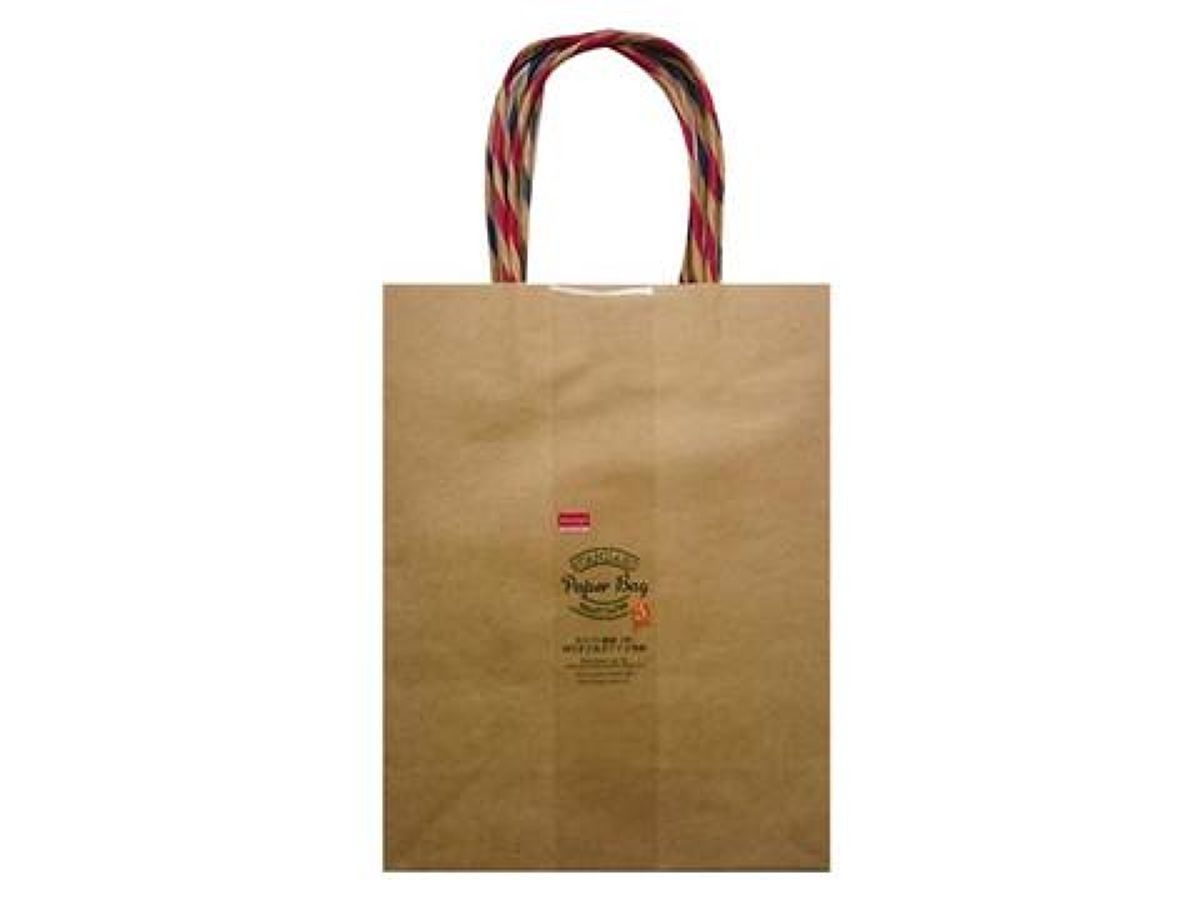 Craft Paper Bag Medium with Two-Color Handles (Set of 3)