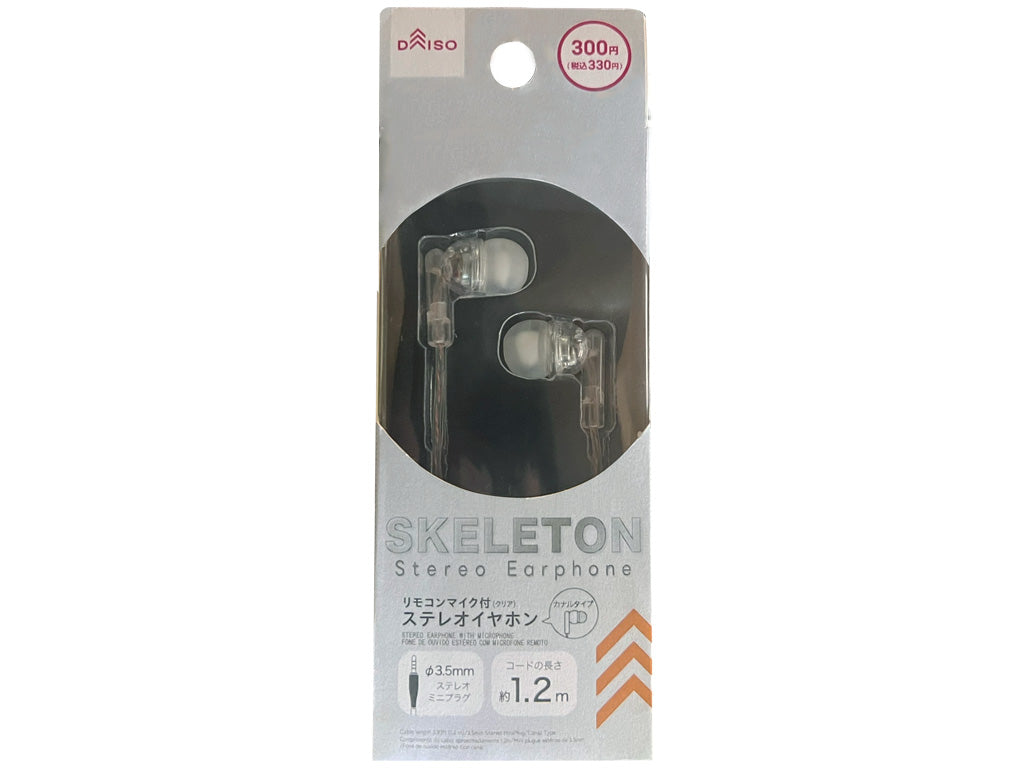 Stereo Earphones with Remote Microphone (Clear)