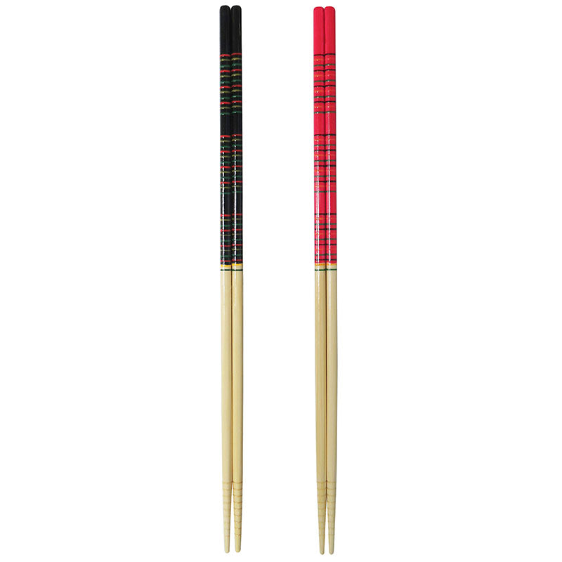 Kabuki Style Red and Black Cooking Chopsticks (2 Pairs)