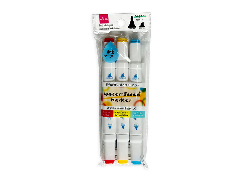 Water-based Illustration Marker (Positive Color, Round Tip, 3 pcs)