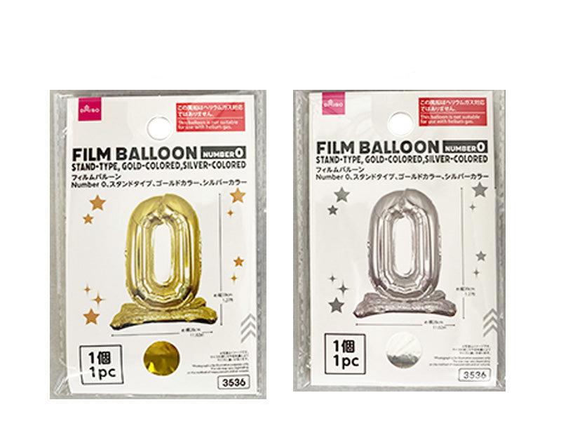 Film Balloon (Number 0, Stand Type, Gold & Silver Color)