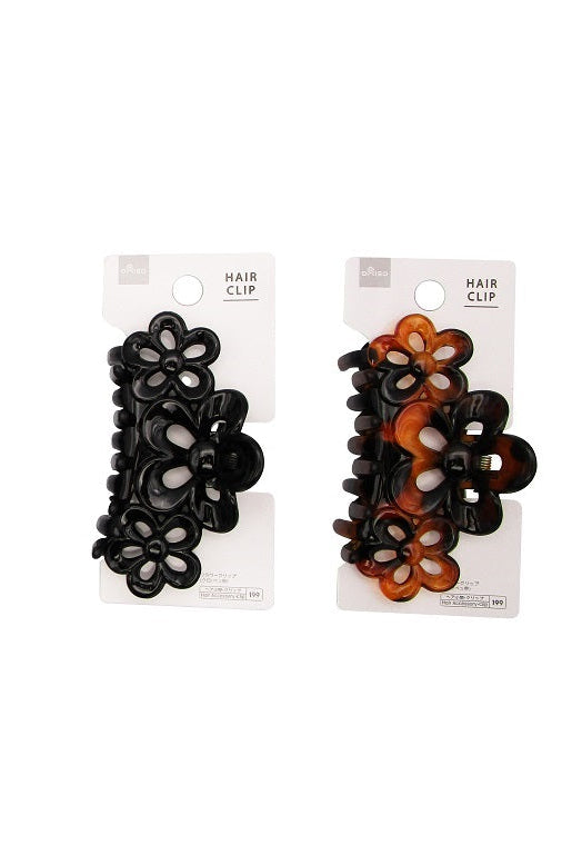 Flower Clip (Black / Tortoise)