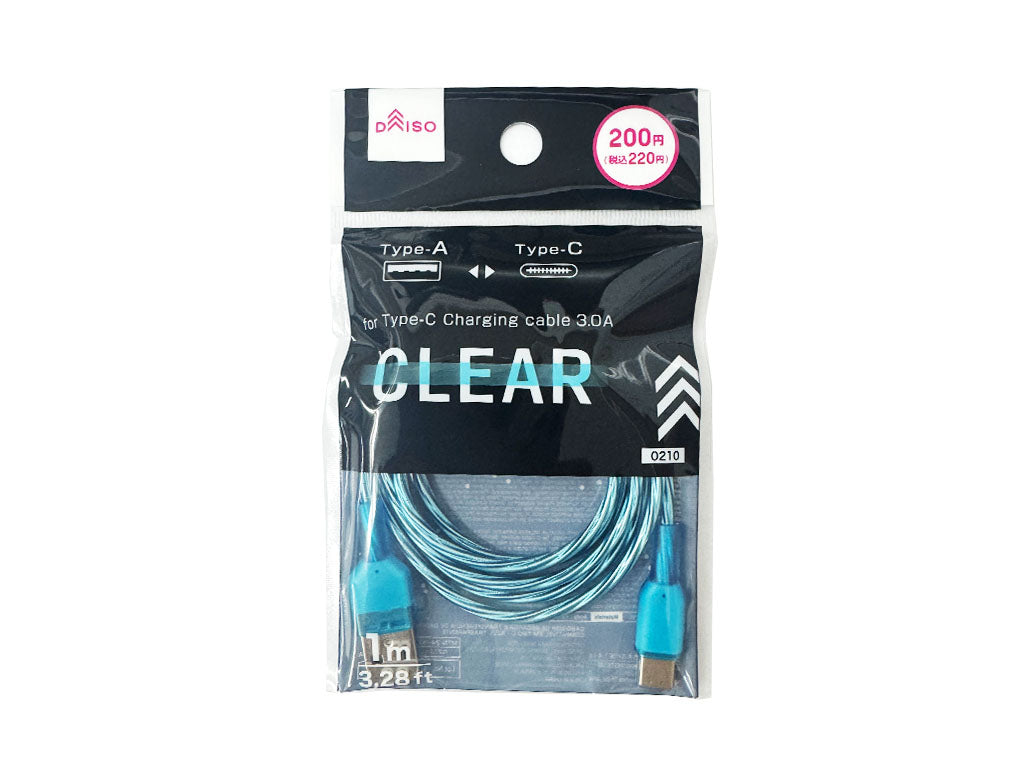 Type-C Charging & Transfer Cable (Clear Blue)