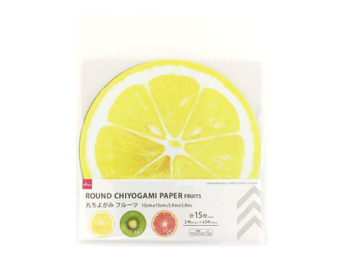 Die-Cut Round Chiyogami (Fruit Slices, 15 Sheets)