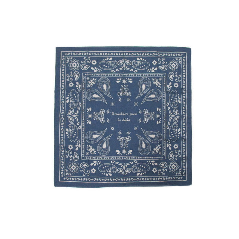 Bandana (Polyester Type, Paisley Pattern, Navy)