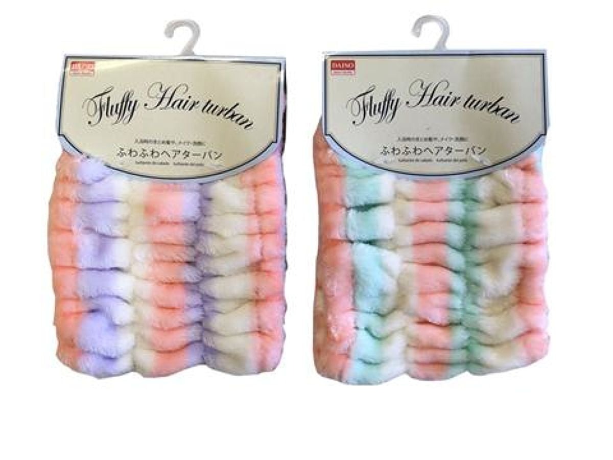 Fluffy Hair Turban - Stripe