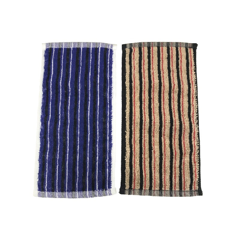 Jacquard Towel Handkerchief (Half Size, Stripe, 2 Pieces)