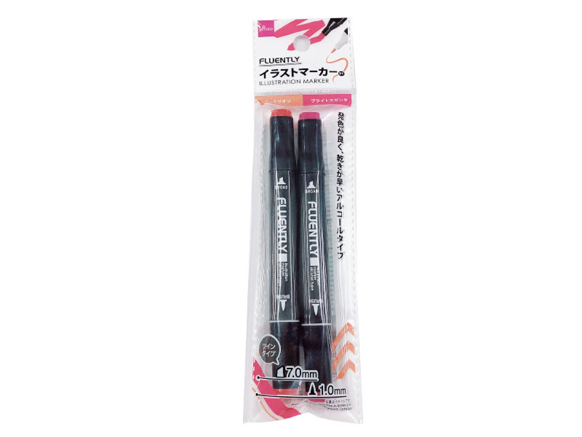 Illustration Marker (Vermilion & Bright Magenta)