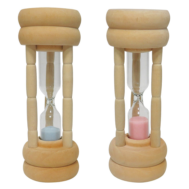 Wooden Hourglass (Light Blue, Pink)