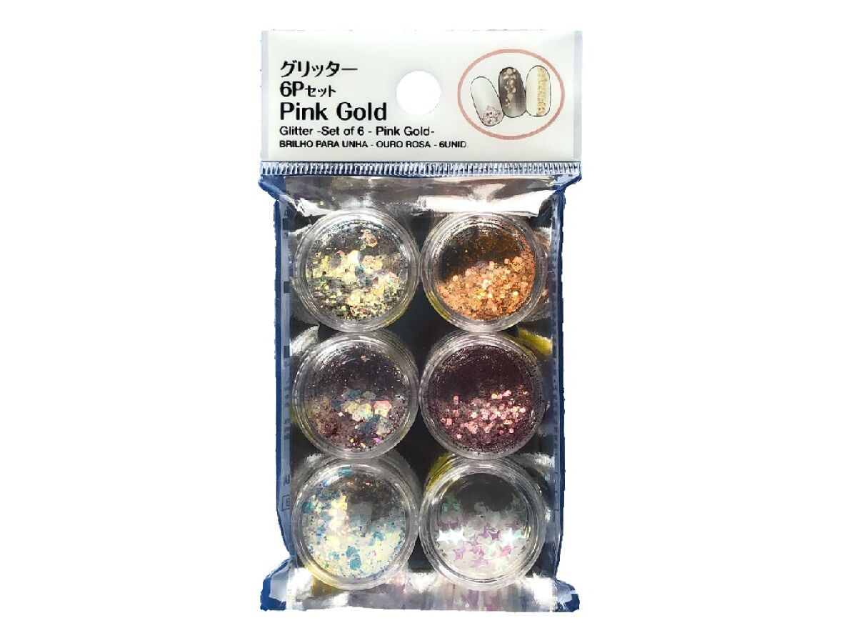 Glitter (6-Piece Set, Pink Gold)