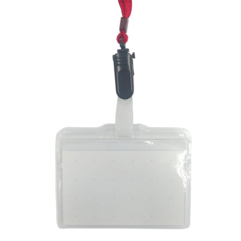 Soft Name Tag Holder (Red Strap)