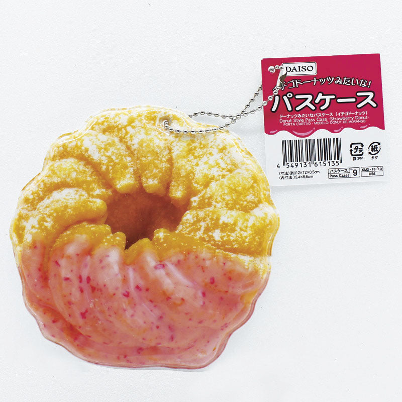 Donut-shaped Pass Case (Strawberry Donut)