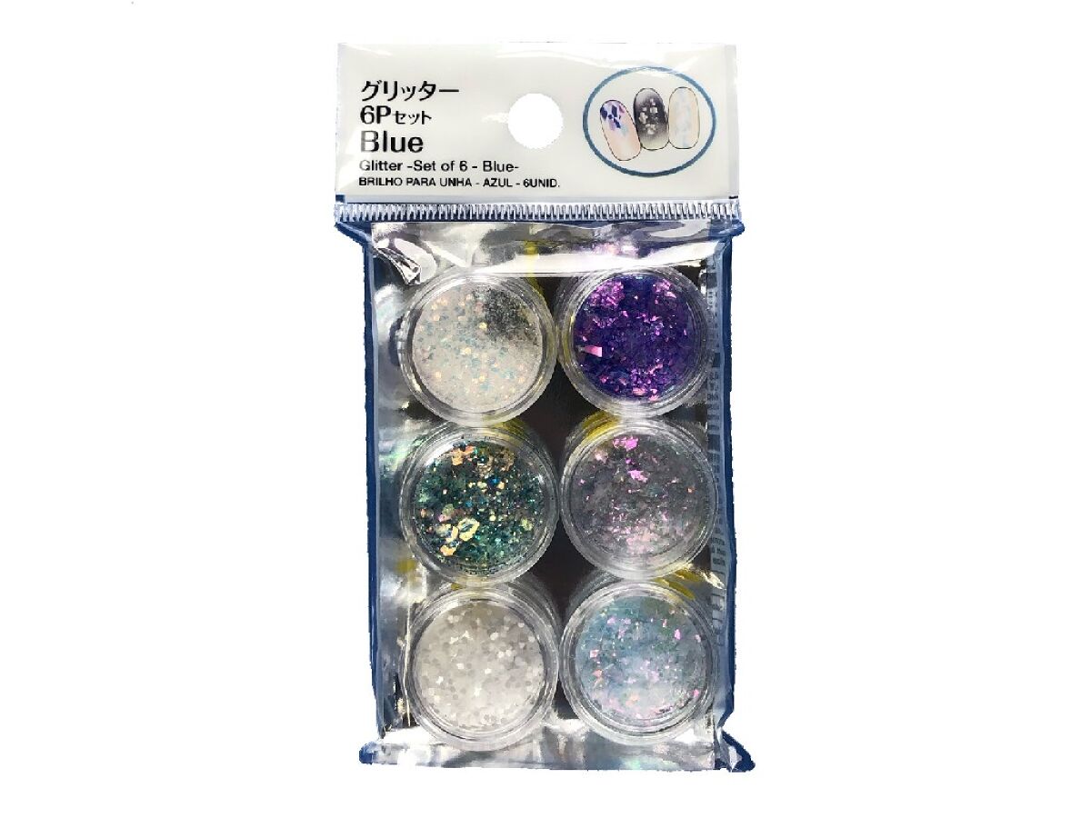 Glitter (6 Piece Set, Blue)