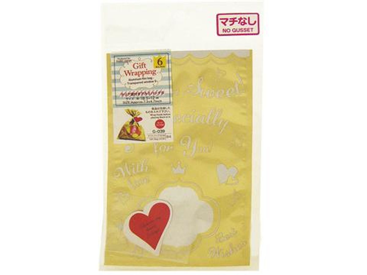 Clear Window Aluminum Bag S (Approx. 18.5 x 12 cm, 6 Pieces) - Cute