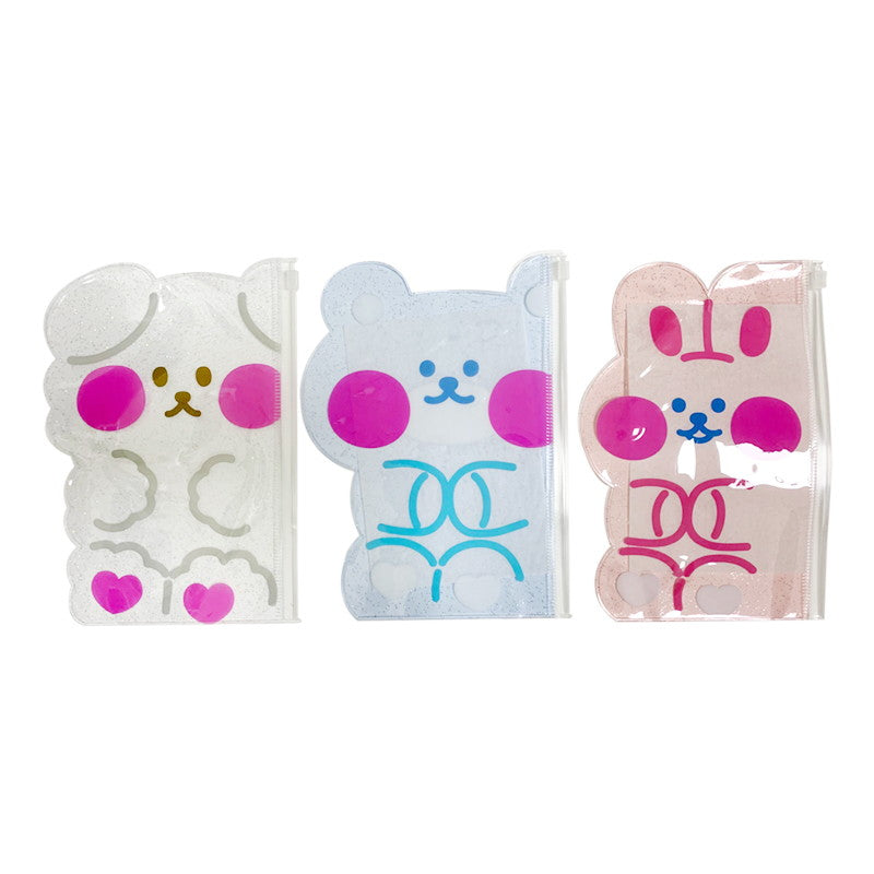 Die-Cut Zipper Case (Character, Glitter)