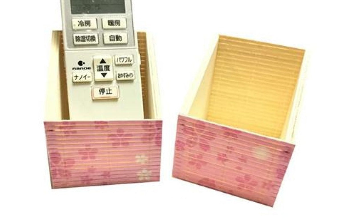 Bamboo Box Cherry Blossom Pattern Remote Control Box Square