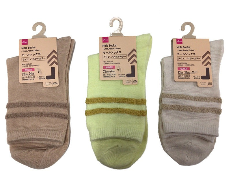 Mole Socks (Line, Pastel Colors)
