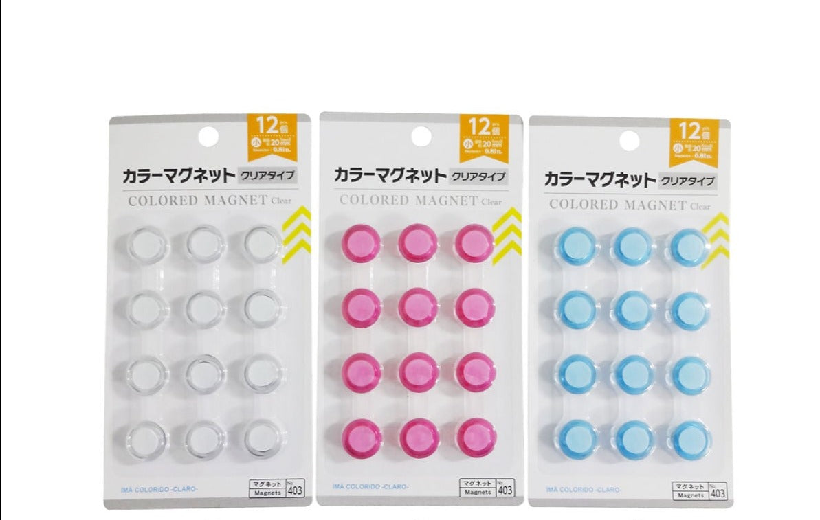 Color Magnets (Clear Type, Small, 12 Pieces)