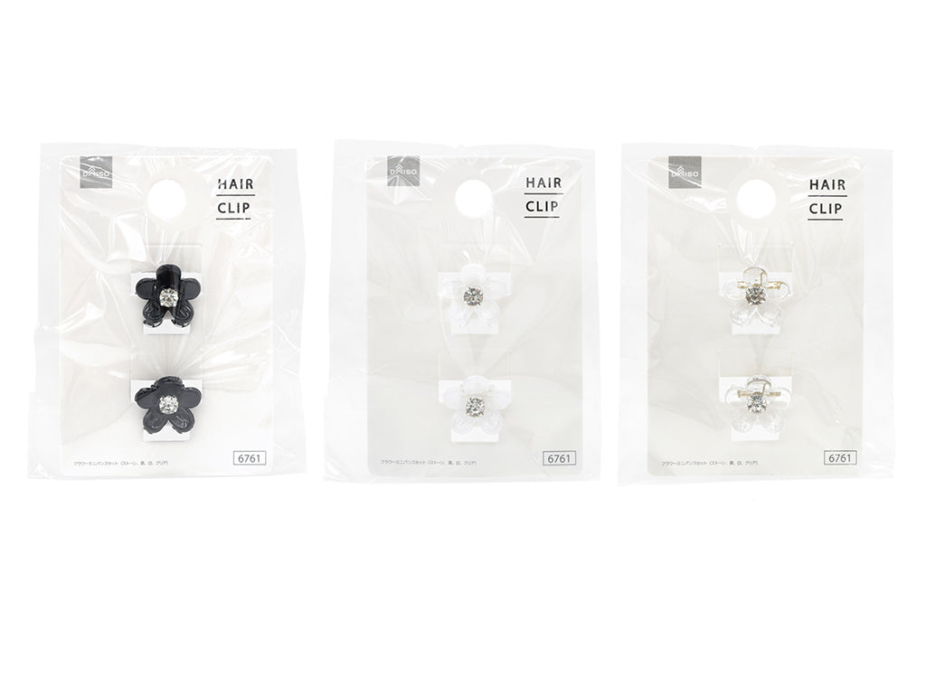 Flower Mini Bun Set (Stone, Black, White, Clear)