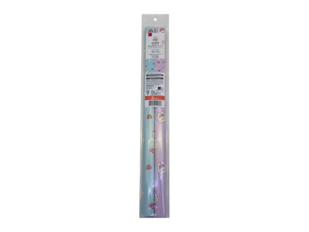 Wrapping Paper (Korean Style Rabbit Onni, 2 Sheets, Blue, Pink)