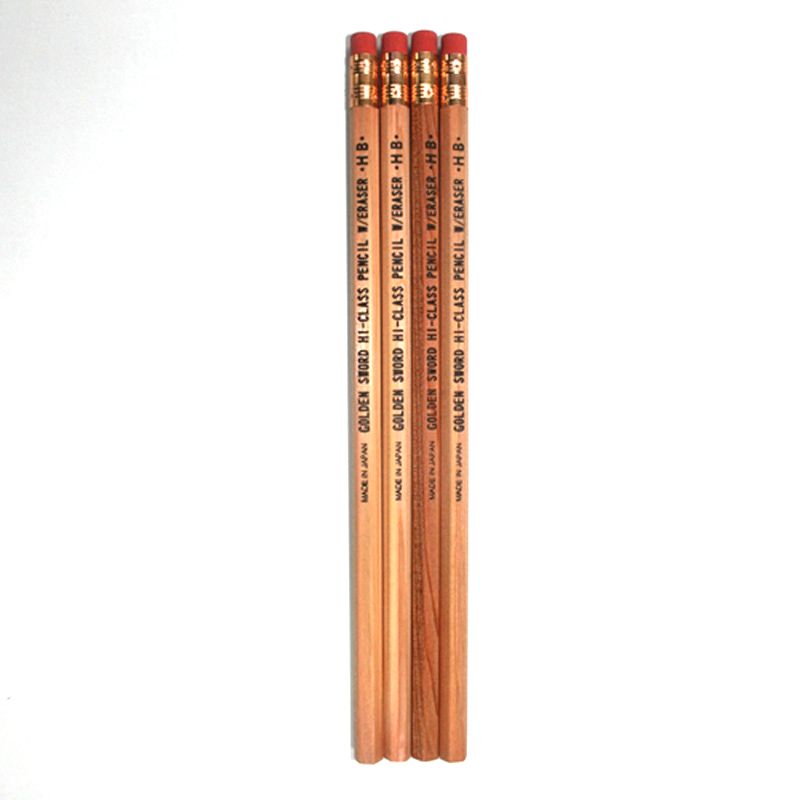 Japanese Pencil with Eraser HB (4-Pack)